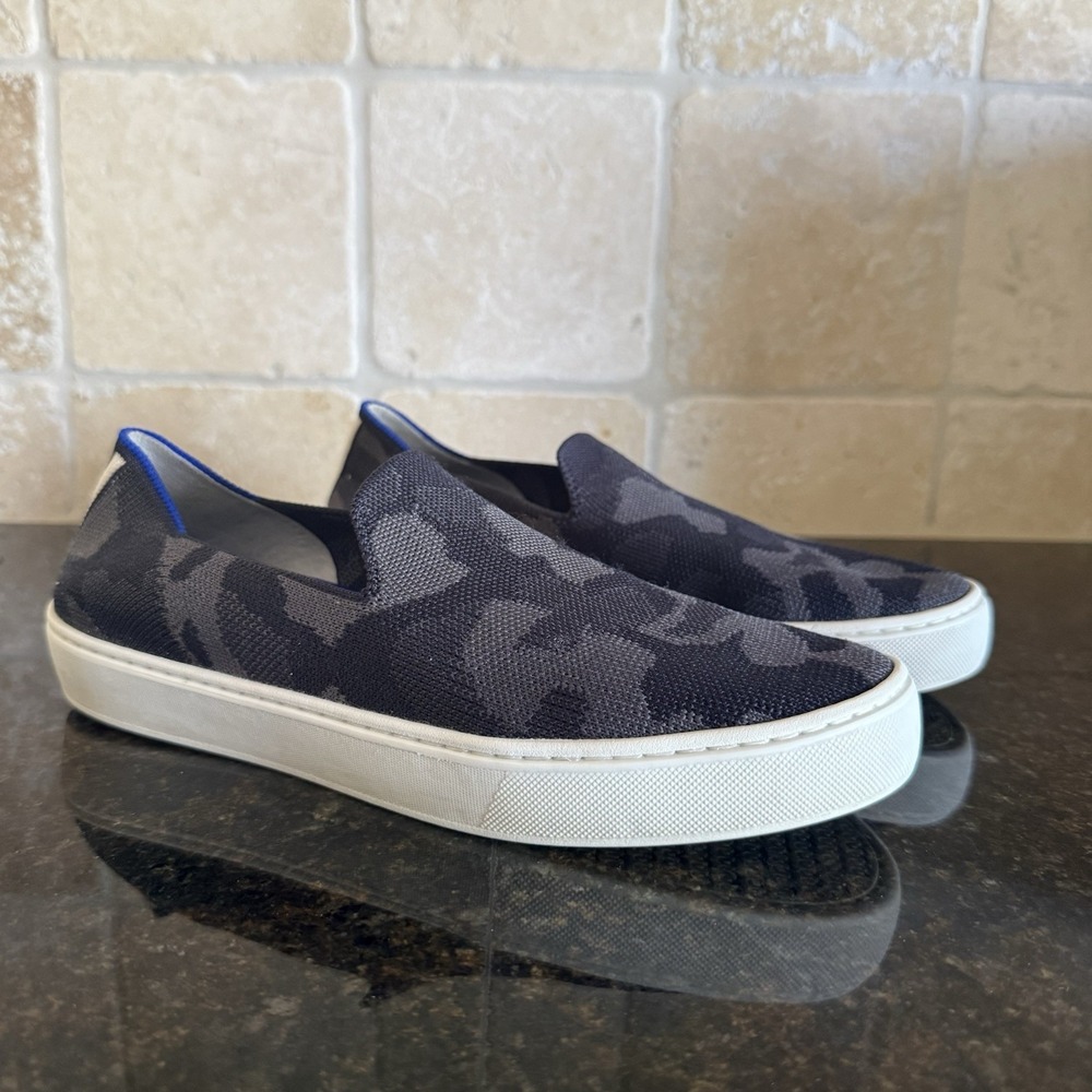 Rothy's The Original Slip-Ons Grey Camo Women's Size 7.5 Shoes Knit Sneakers